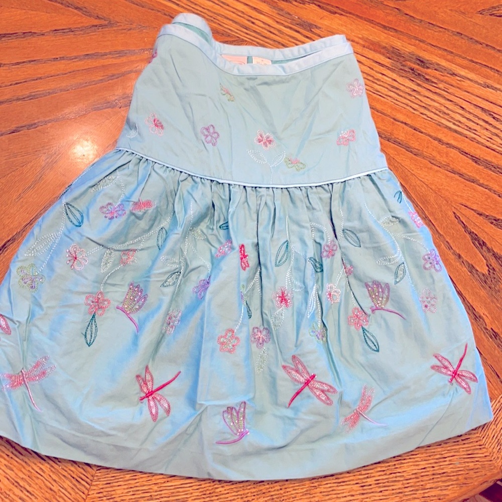 Beautiful embroidered blue, pink and purple skirt, double layer